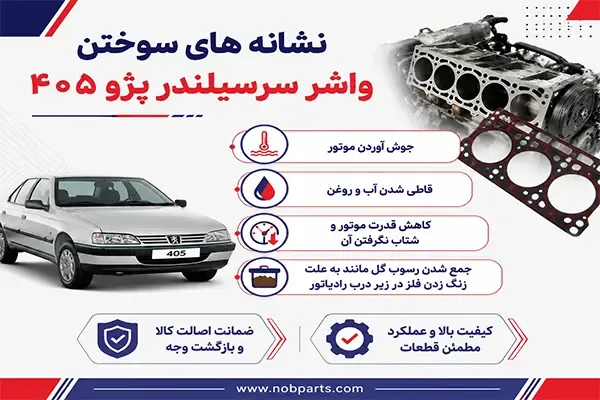 چطور بفهمیم واشر سرسیلندر پژو ۴۰۵ سوخته است؟